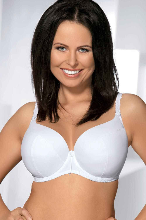 Ava Wattierter Full-Cup-BH „White Elegance“ mit Schleifendetail