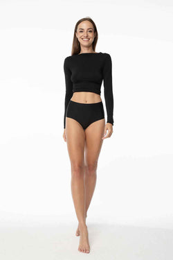 Julimex Schwarzes Elastisches Langarmshirt SIMPLE LONGSLEEVE – AVÉLIE Lingerie