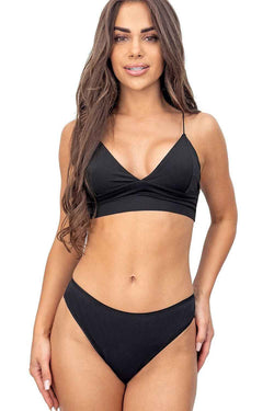 Donna Damen-Brazilian-Slip „Lace 220“ aus weicher Baumwolle mit edler Spitze – Klassisch Schwarz