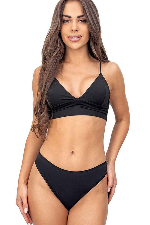 Donna Damen-Brazilian-Slip „Lace 220“ aus weicher Baumwolle mit edler Spitze – Klassisch Schwarz