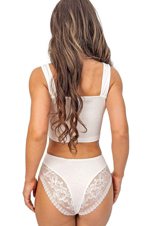 Donna High-Waist-Slip „Elegance Plus“ aus Premium-Viskose mit edler Spitze – Kristallweiß
