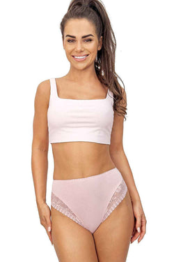 Donna High-Waist-Slip „Elegance Plus“ aus Premium-Viskose mit edler Spitze – Tiefschwarz