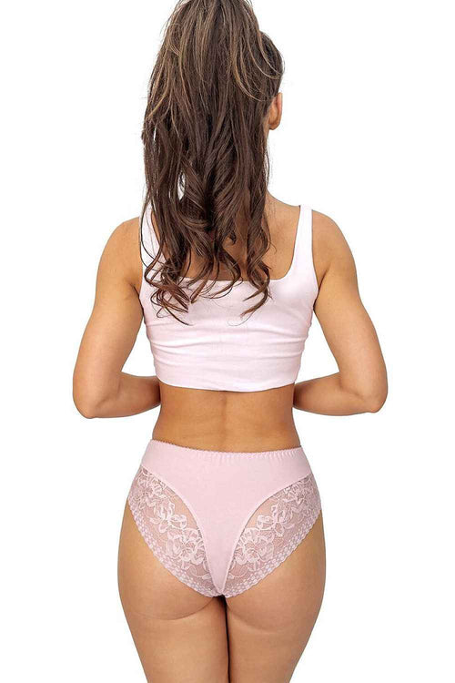 Donna High-Waist-Slip „Elegance Plus“ aus Premium-Viskose mit edler Spitze – Tiefschwarz