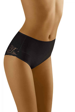 Wolbar Shaping-Slip „Amelia Noir“ mit edler Rückseite aus Spitze – Klassisch Schwarz