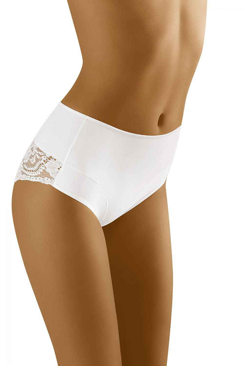 Wolbar Shaping-Slip „Amelia“ mit opulenter Spitzengarnitur – Reines Weiß