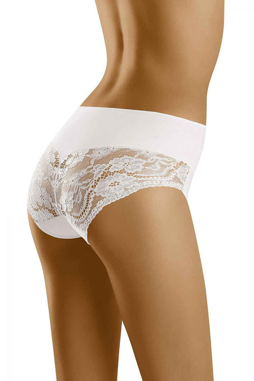 Wolbar Shaping-Slip „Amelia“ mit opulenter Spitzengarnitur – Reines Weiß