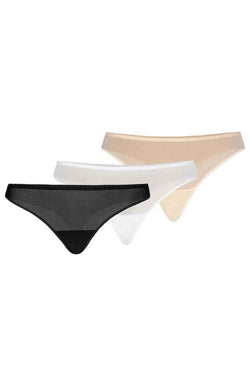Teyli 3er-Pack Netz-Tangas „Pure Mesh“ – Farbmix aus Schwarz, Weiß & Nude-Beige