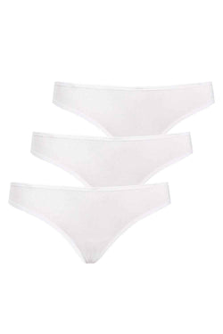 Teyli 3er-Pack Bambus-Tangas „Eco Comfort“ – Strahlendes Kristallweiß